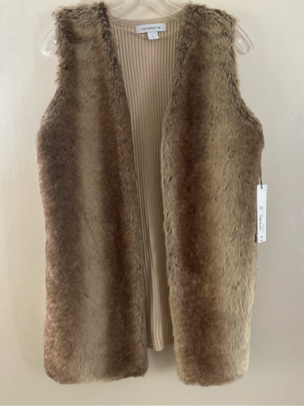 Liz Claiborne Faux Fur Vest NWT